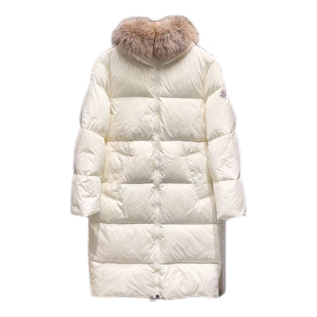 Moncler Marrionnier Long Puffer Coat – Ivory