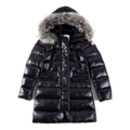 Moncler Fur-Trim Drawstring-Waist Long Puffer Jacket