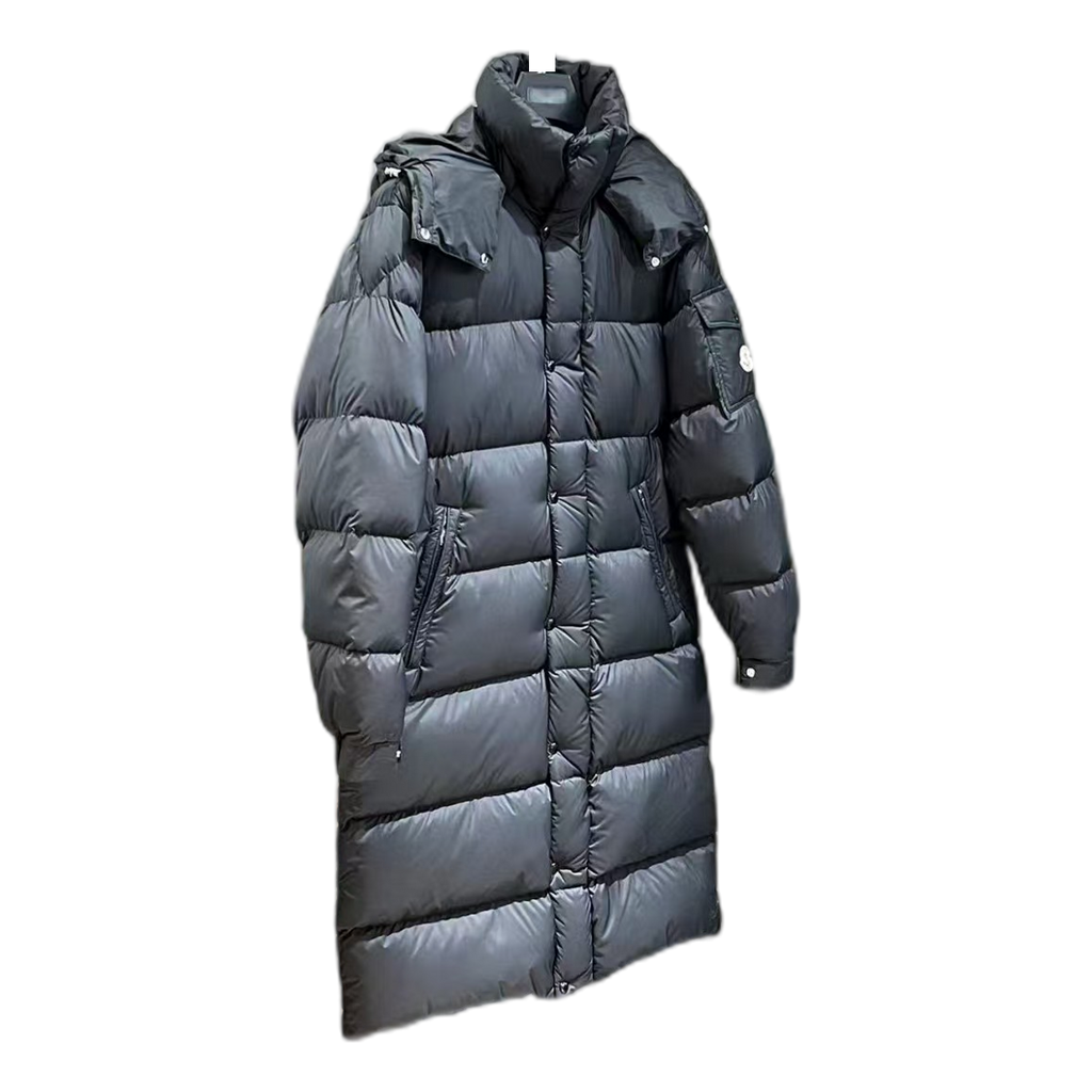 Moncler Hanoverian Hooded Long Puffer Coat – Black