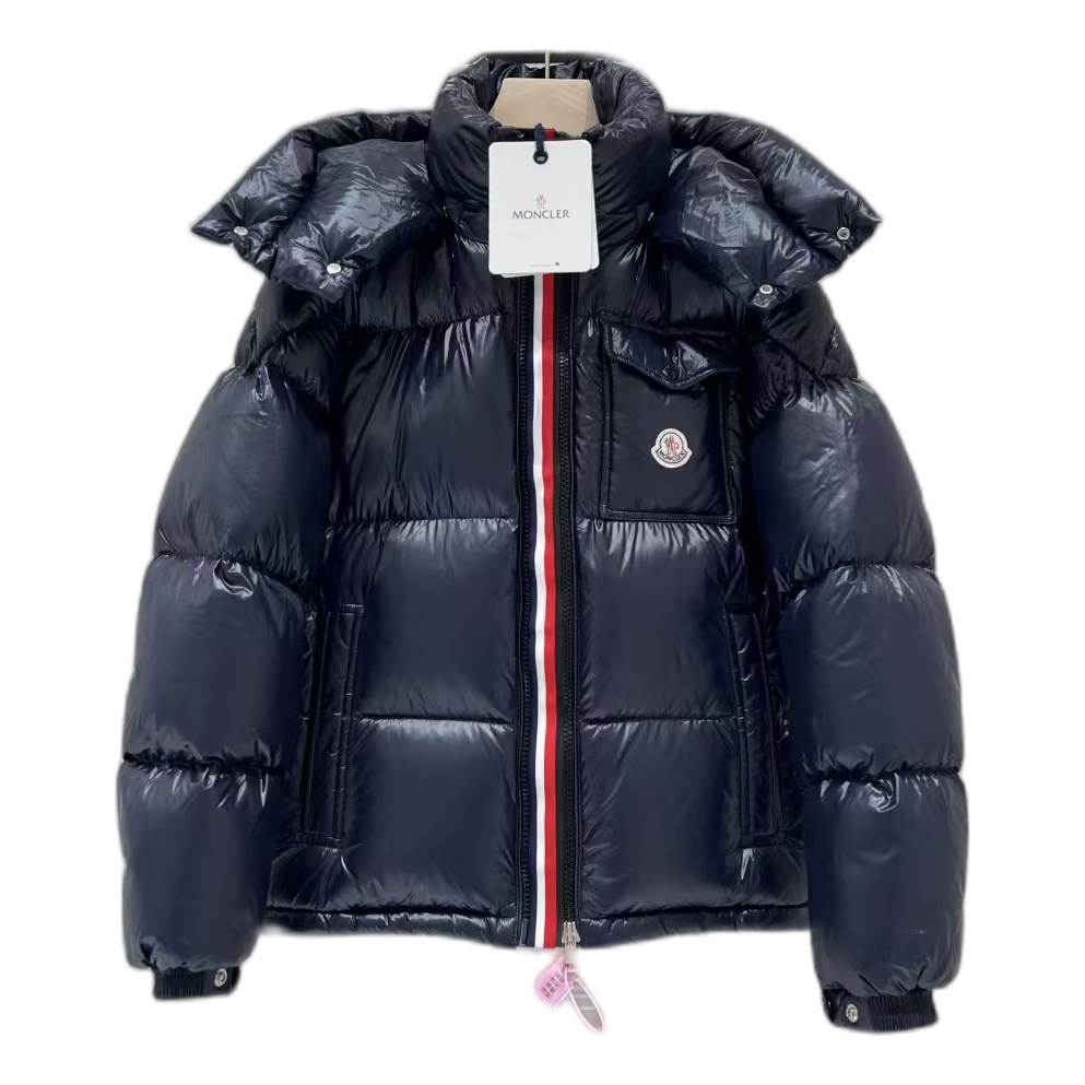 Moncler Montbeliard Hooded Puffer Jacket in Navy