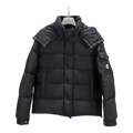 Moncler Maya Matte Hooded Puffer Jacket in Black