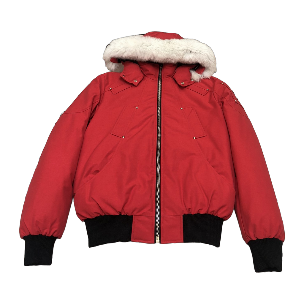 Moose Knuckles Men's Ballistic Shearling-Trim Bomber – Black