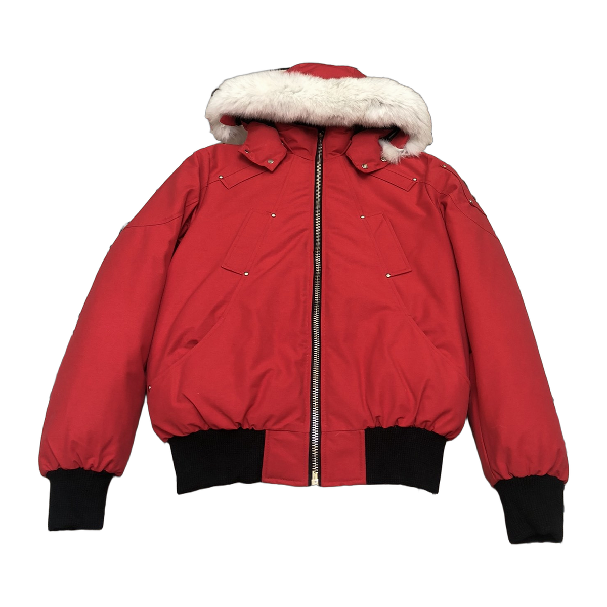 Moose Knuckles Men's Ballistic Shearling-Trim Bomber – Black