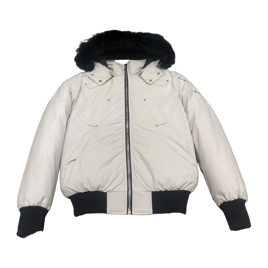 Moose Knuckles Men's Ballistic Shearling-Trim Bomber – Black