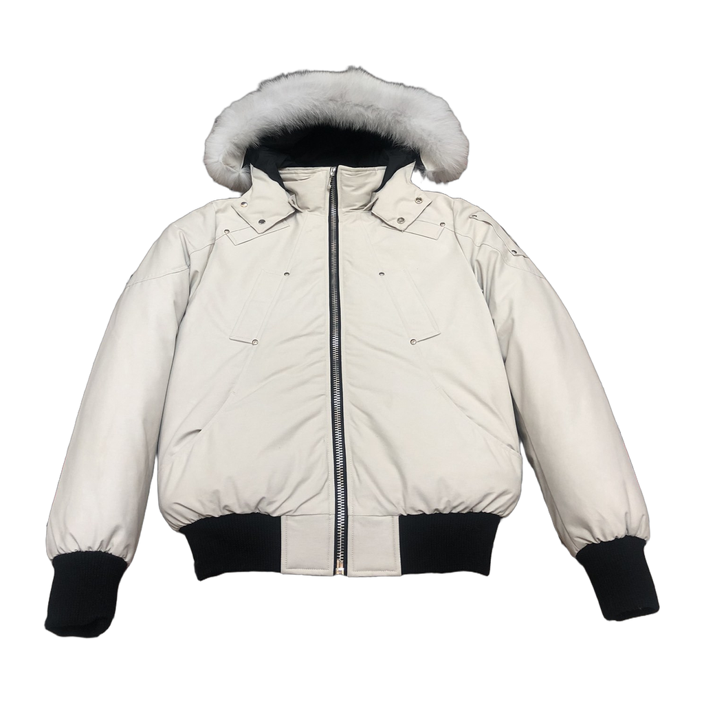 Moose Knuckles Men's Ballistic Shearling-Trim Bomber – Black