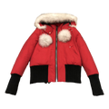Moose Knuckles Debbie Pom-Pom Hooded Bomber – Red