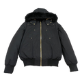 Moose Knuckles Gold Ballistic Fur-Trim Bomber – Black
