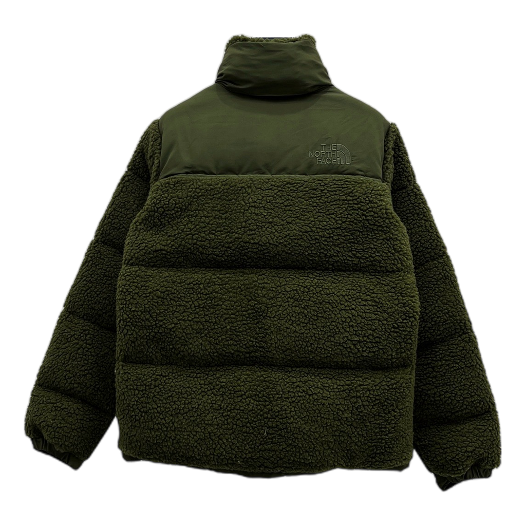 The North Face Fleece-Panel Stand-Collar Puffer Jacket – Olive